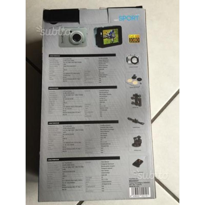 Videocamera Full HD tipo "go pro" nuova imballata