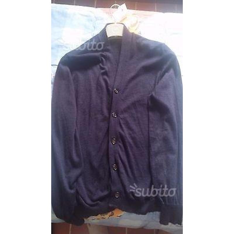 Cardigan Brunello Cucinelli, blu, puro cachemire