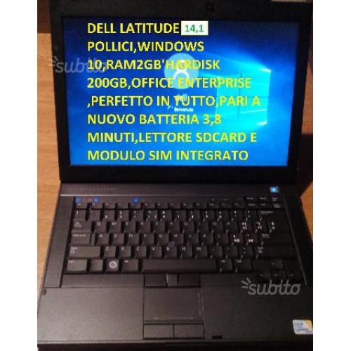 Dell e6400 14,1 windows 10 200gb h.d. ram 2 gb