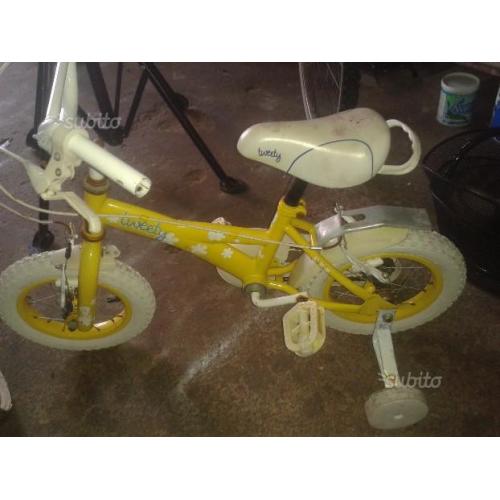 Bicicletta da bambina misura 12 con rotelle