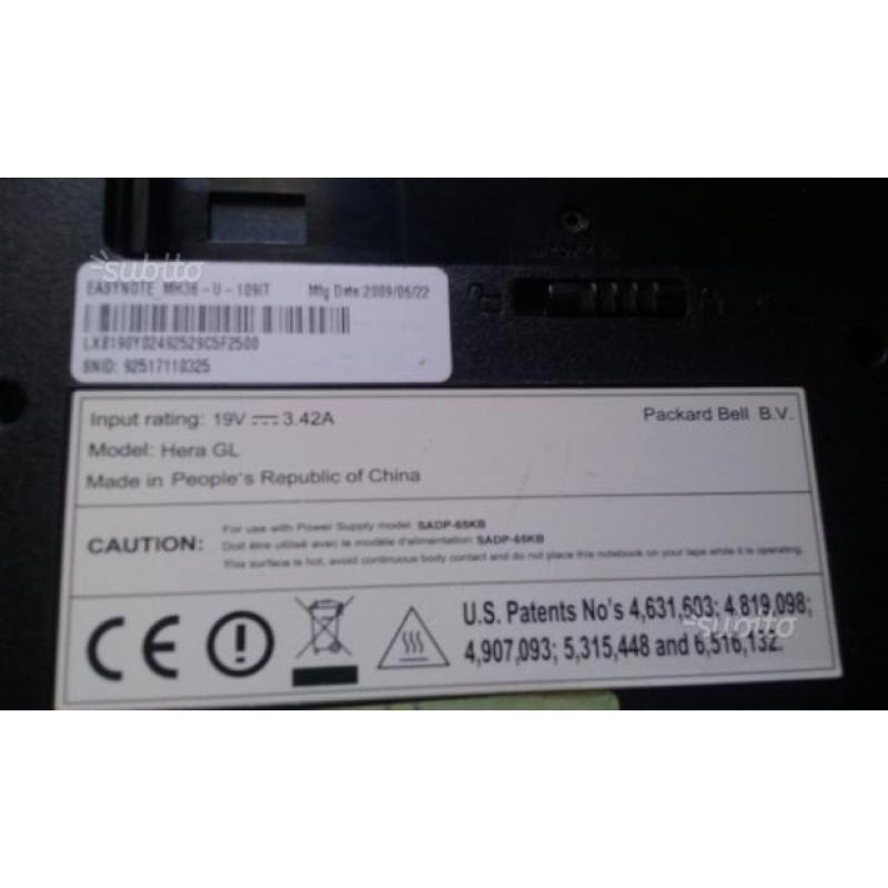Displey 15.4 1280 x 800 WXGA pachard bell mod Hera