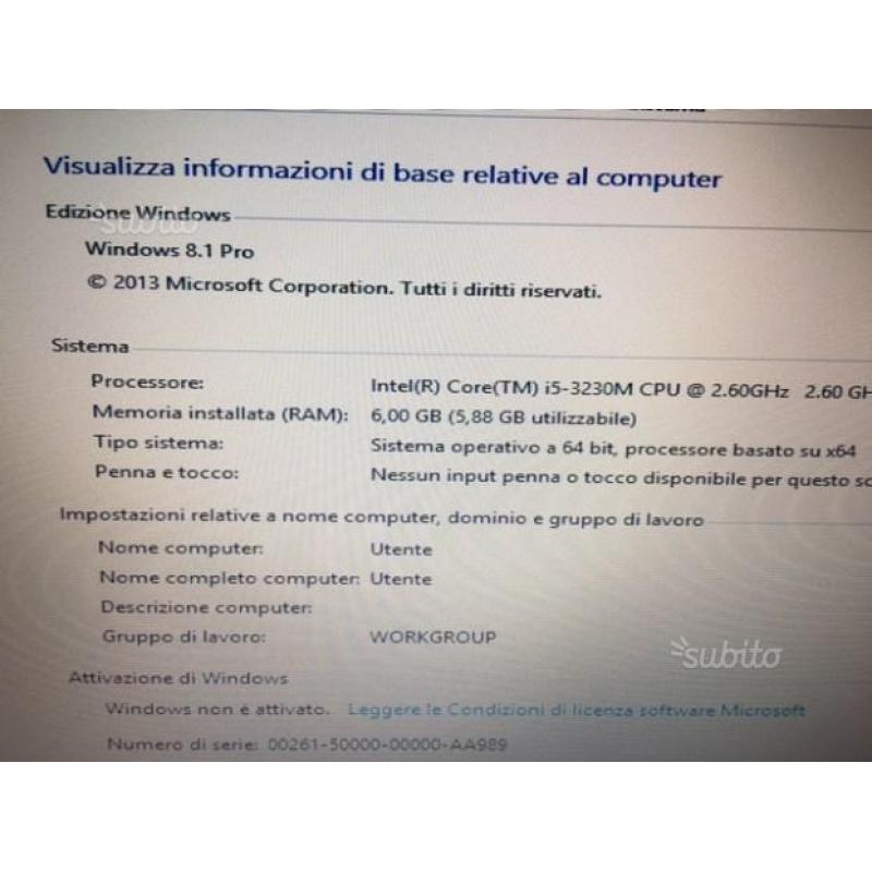 Toschiba i5 6b ram