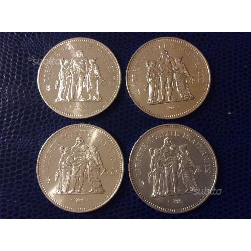 Monete in argento 900 da 50 Franchi in fdc