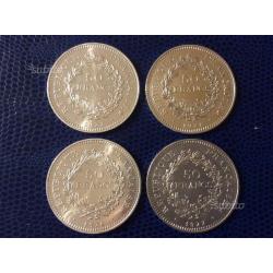 Monete in argento 900 da 50 Franchi in fdc