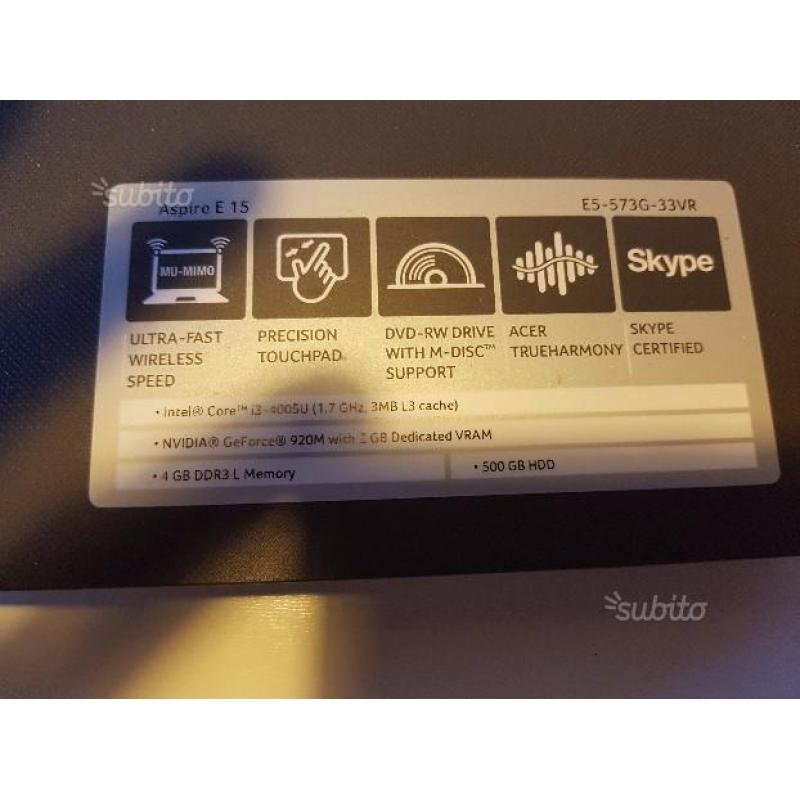 NOTEBOOK ACER E5 573G i3