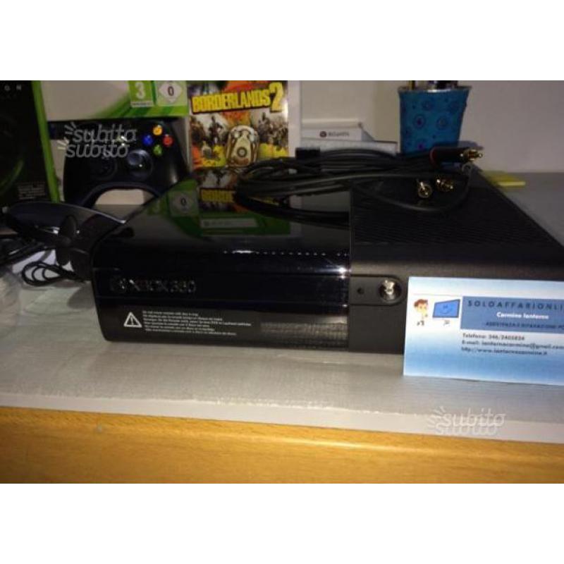XBOX360 E da 250GB + cuffia +GIOCHI+Scatola orig