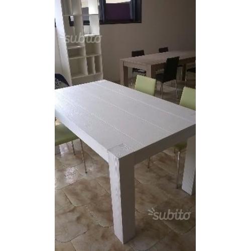 Tavolo moderno 160 x 90 legno bianco cucina