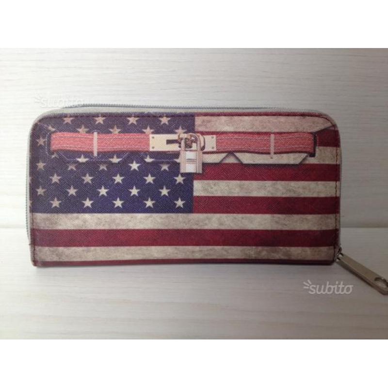 Portafoglio con bandiera americana