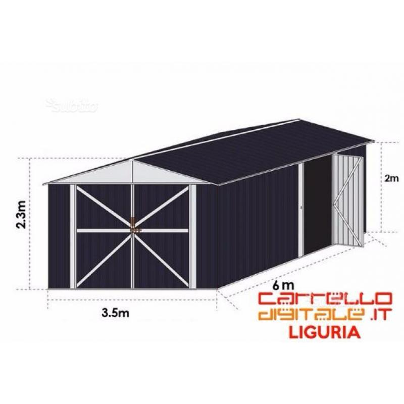 Box Acciaio 600x350cm - 340kg - 21mq - VERDE SCURO
