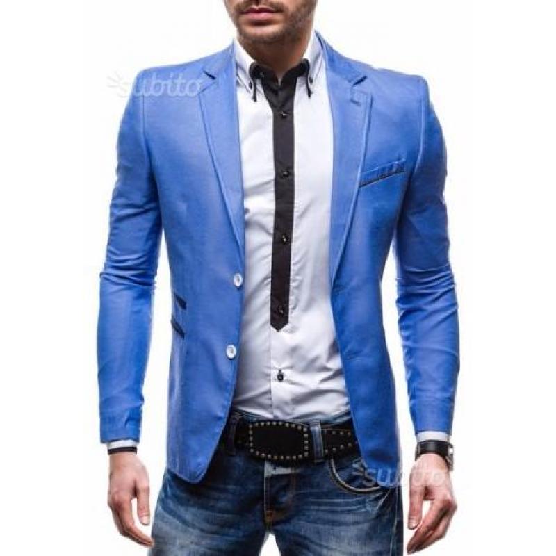Giacca Blu,celeste slimfit taglia s