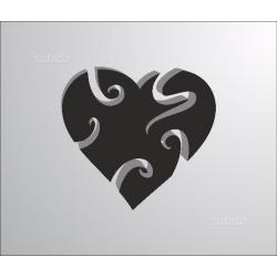 Cuore stilizzato adesivo 3d in plexiglass