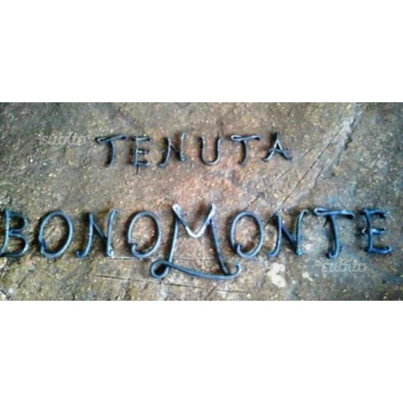 Lettere in ferro pieno forgiate e battute a mano