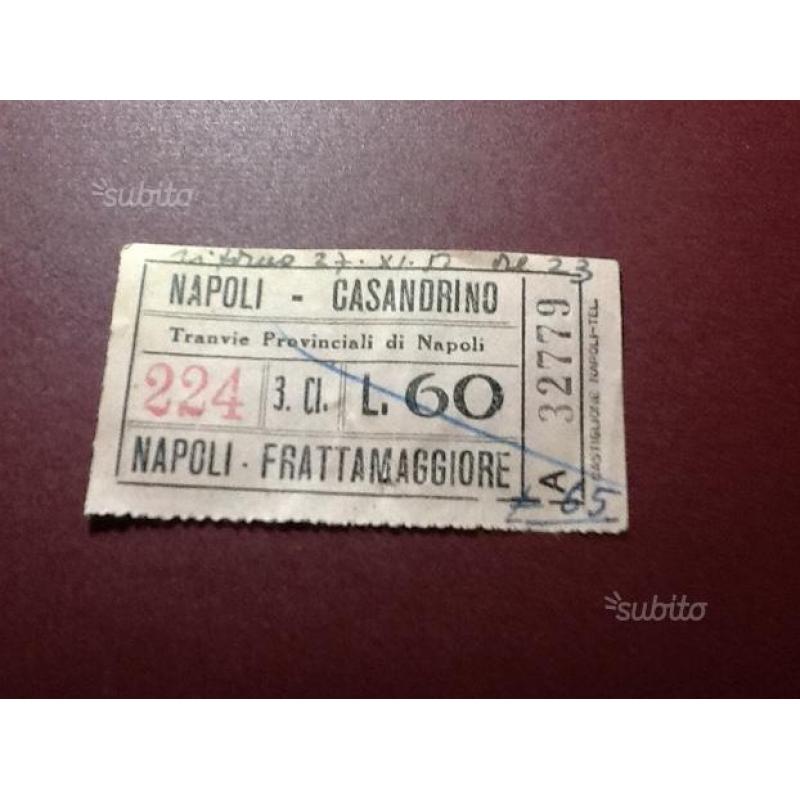 Biglietto tranvie provinciali di Napoli epoca