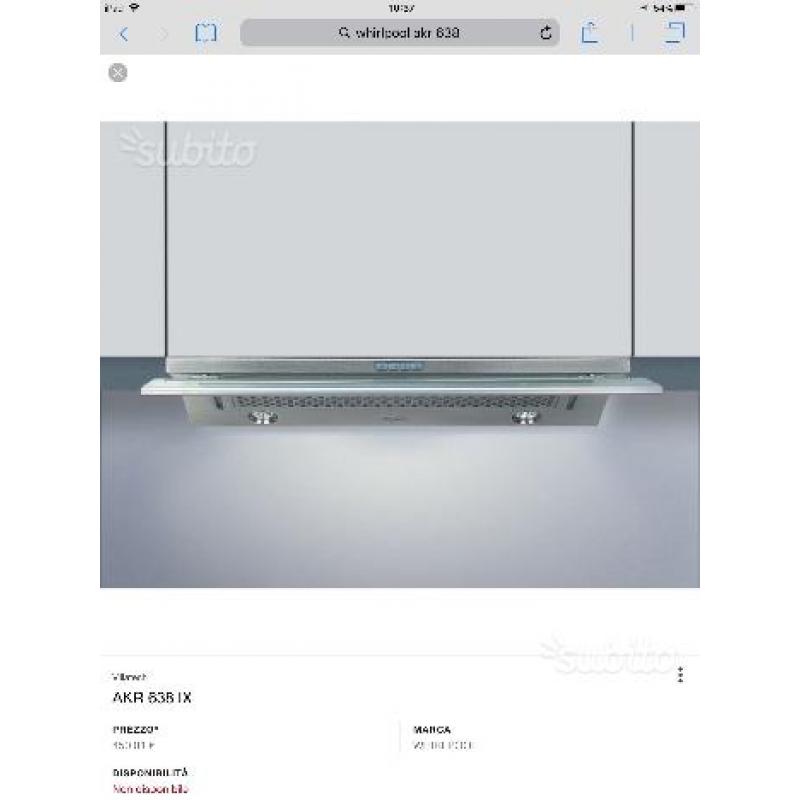 Cappa Whirlpool AKR 638 IX
