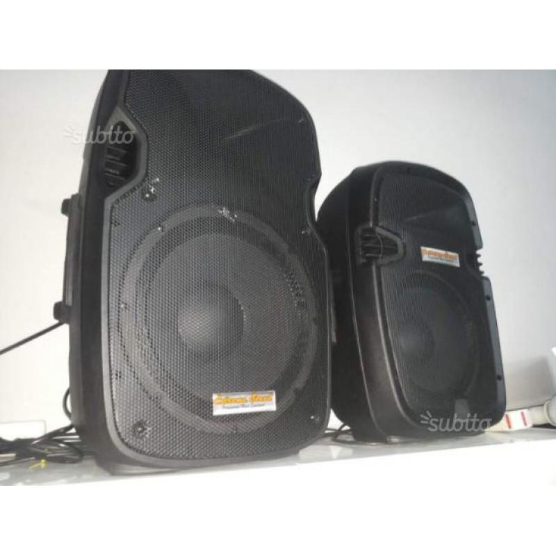 Impianto karaoke casse amplificate