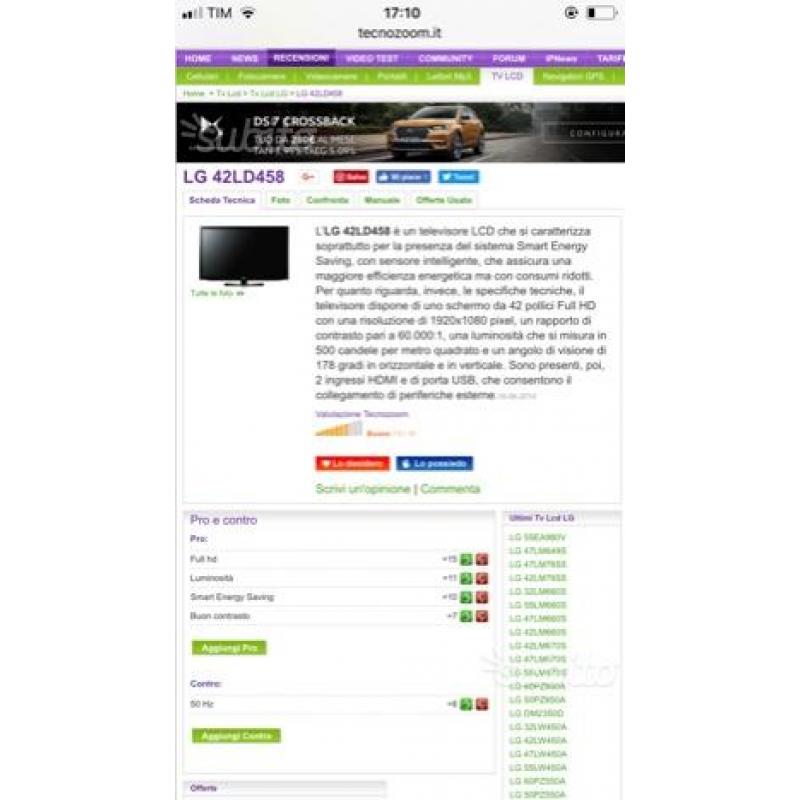 TV LG 42" Full HD
