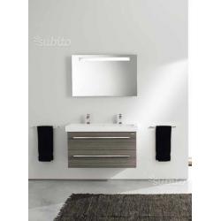 Mobile berloni bagno just teak grigio cm 100
