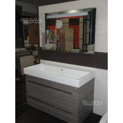 Mobile berloni bagno just teak grigio cm 100