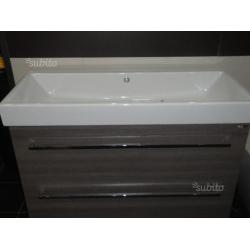 Mobile berloni bagno just teak grigio cm 100