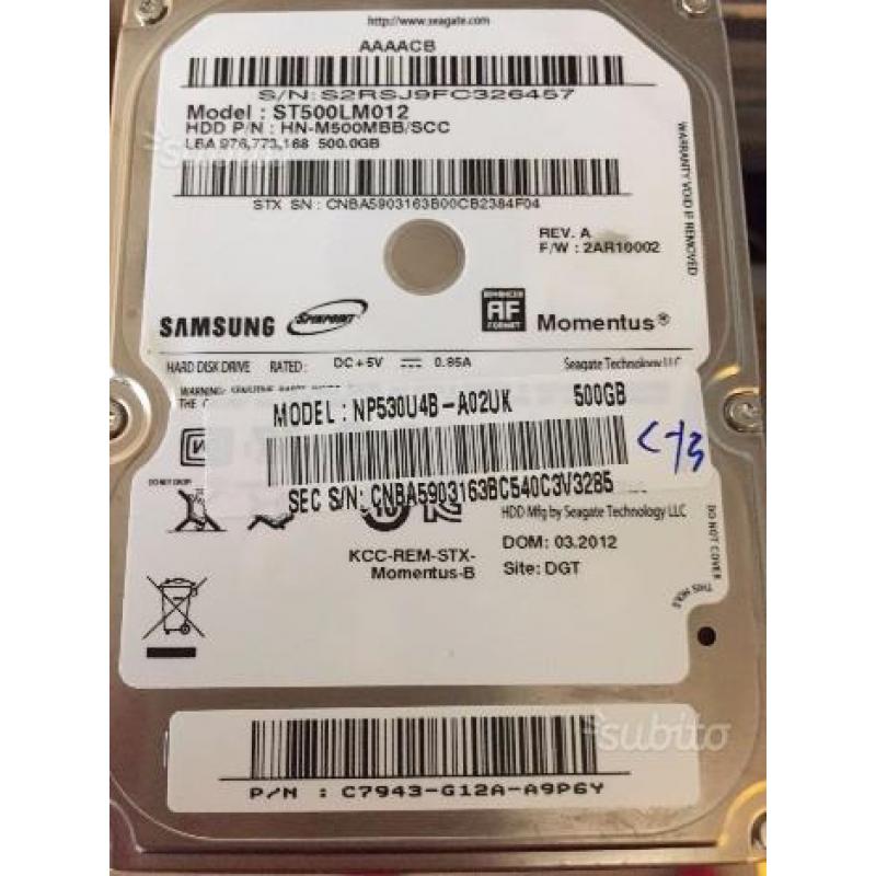 USATO-Hard Disk 500GB Samsung ST500LM012 SATA 3